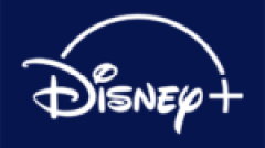Disney+ logo on a dark blue background.
